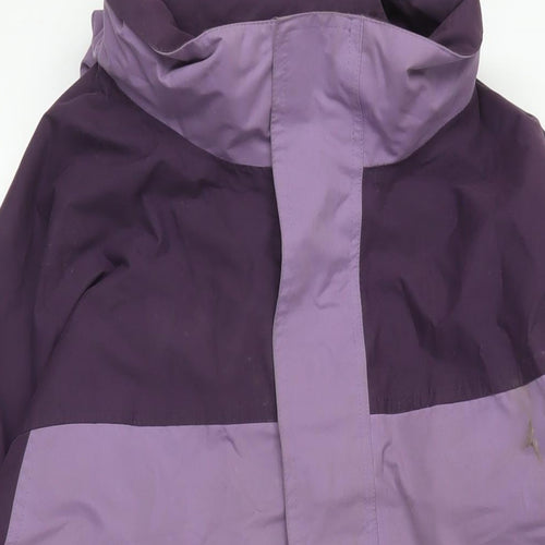 Cotton Traders Mens Purple Windbreaker Jacket Size 2XL Zip - Technical Outdoors Waterproof Logo