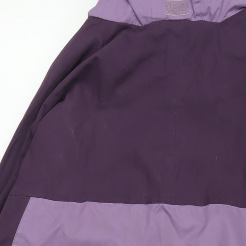 Cotton Traders Mens Purple Windbreaker Jacket Size 2XL Zip - Technical Outdoors Waterproof Logo