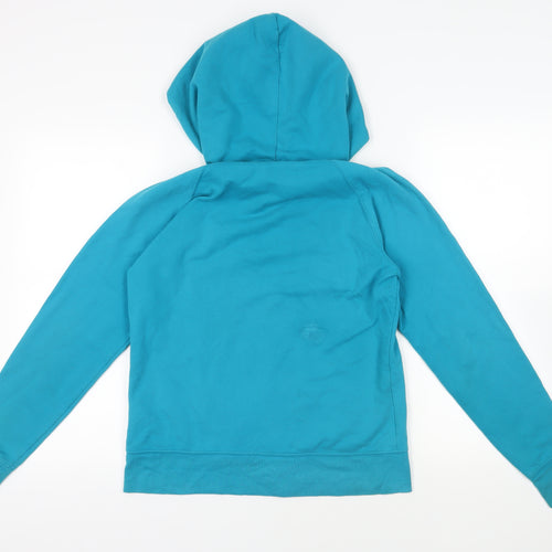 Gap Womens Blue Cotton Full Zip Hoodie Size L Zip - Logo Pockets