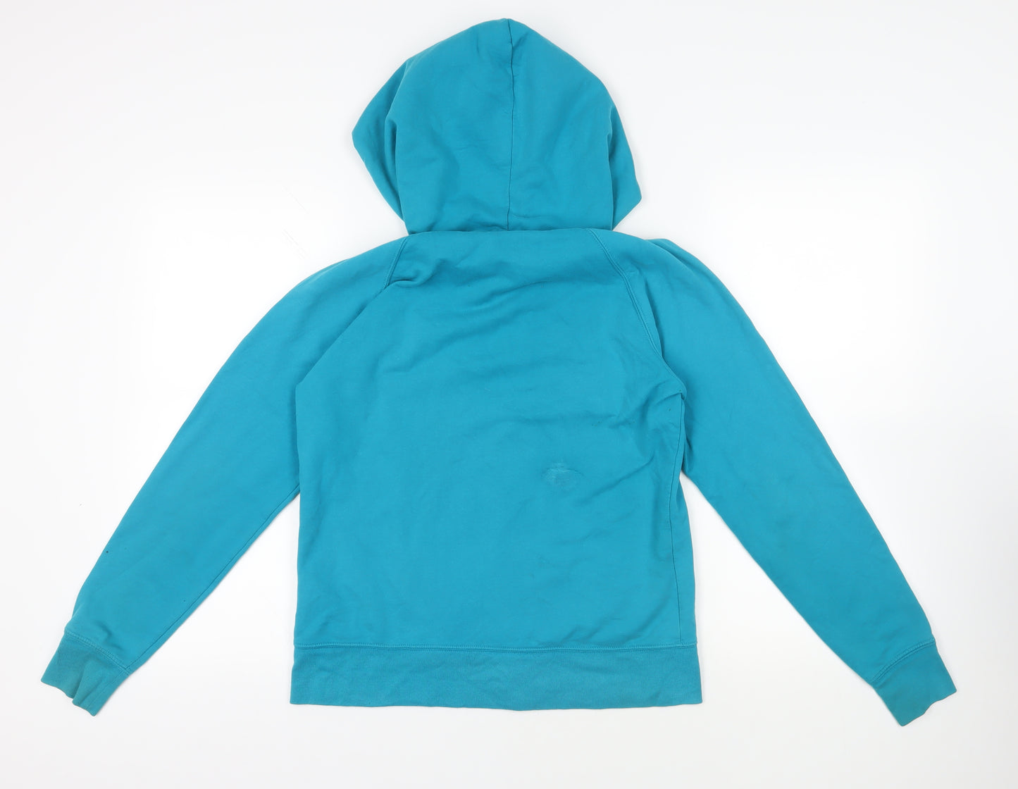 Gap Womens Blue Cotton Full Zip Hoodie Size L Zip - Logo Pockets