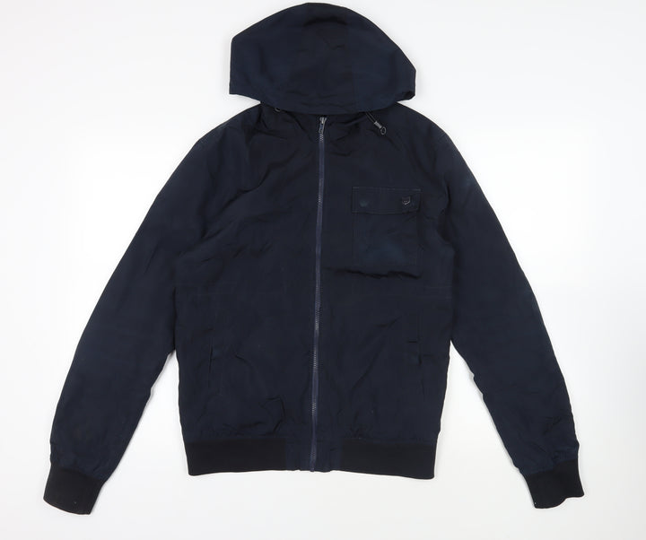 Antony Morato Mens Blue Windbreaker Jacket Size M Zip - Hooded Lightweight