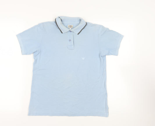 Armani Jeans Womens Blue Cotton Basic Polo Size 10 Collared - Logo