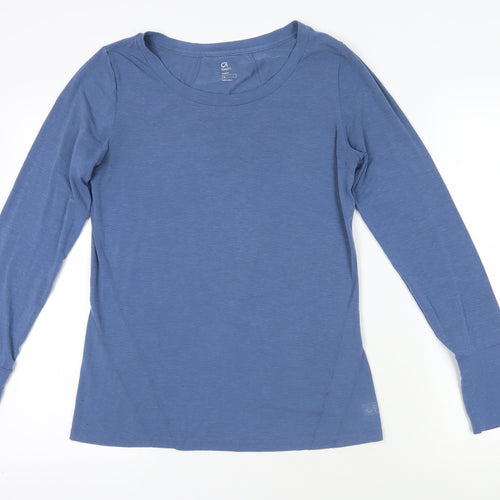 Gap Womens Blue Polyester Basic T-Shirt Size M Boat Neck