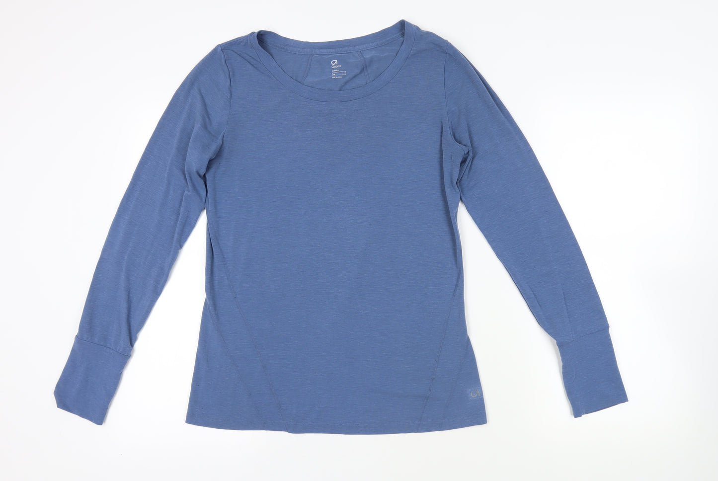 Gap Womens Blue Polyester Basic T-Shirt Size M Boat Neck