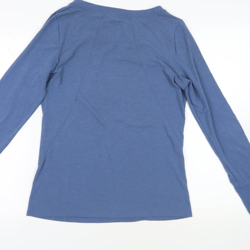 Gap Womens Blue Polyester Basic T-Shirt Size M Boat Neck