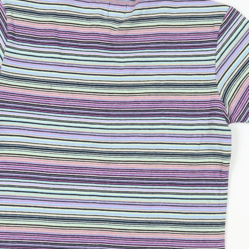 Gap Womens Multicoloured Striped Cotton Basic T-Shirt Size M Crew Neck