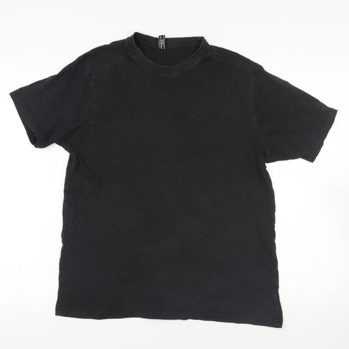 Donnay Mens Black Cotton T-Shirt Size M Crew Neck