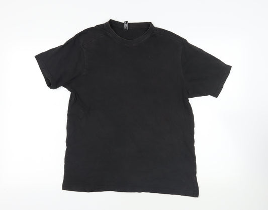 Donnay Mens Black Cotton T-Shirt Size M Crew Neck