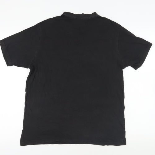 Donnay Mens Black Cotton T-Shirt Size M Crew Neck