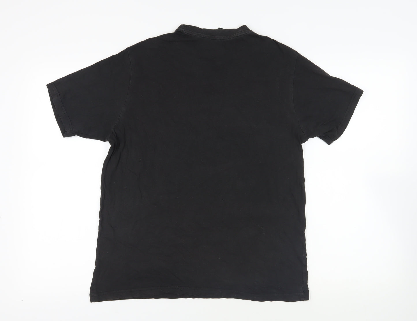 Donnay Mens Black Cotton T-Shirt Size M Crew Neck