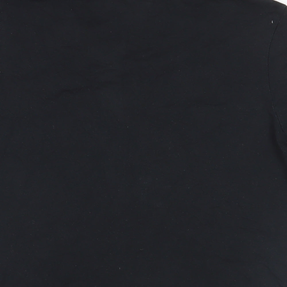 Mountain Warehouse Womens Black Cotton Basic T-Shirt Size 14 Crew Neck