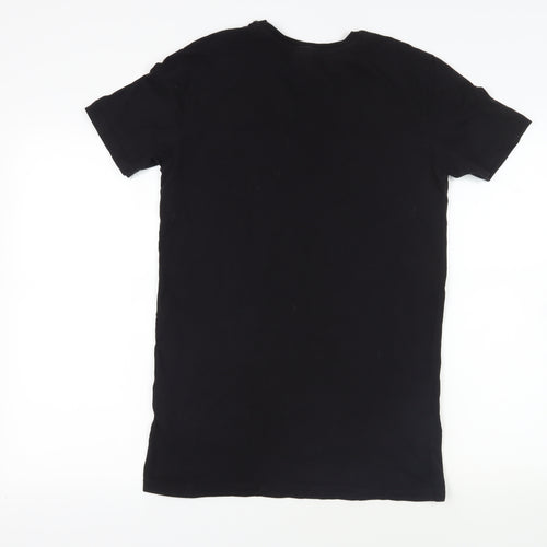 Fresh Coture Mens Black Cotton T-Shirt Size M Crew Neck - Logo