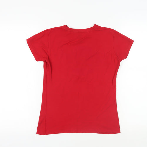 The Big Bang Theory Womens Red Cotton Basic T-Shirt Size S Crew Neck - Bazinga