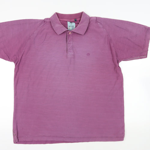 Fat Face Mens Purple Cotton Polo Size XL Collared Button