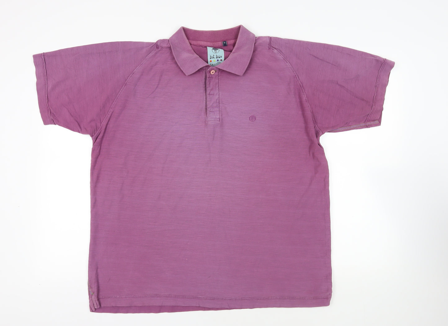 Fat Face Mens Purple Cotton Polo Size XL Collared Button