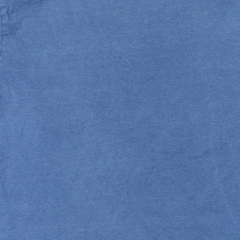 Quicksilver Mens Blue Cotton T-Shirt Size M Crew Neck - Logo