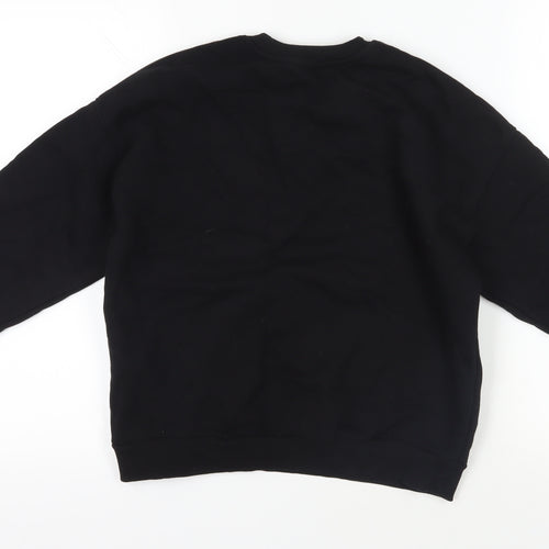 Marks and Spencer Girls Black Cotton Pullover Sweatshirt Size 10-11 Years Pullover - Cherry Nice Day