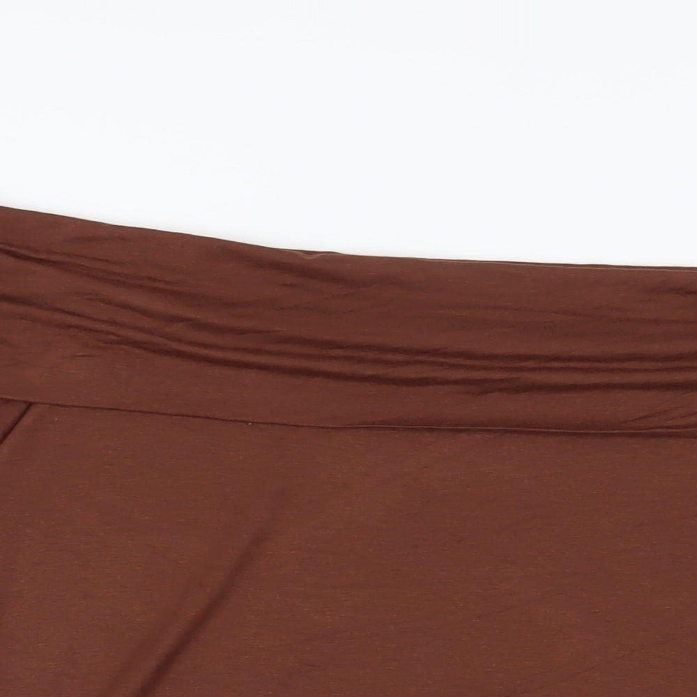 Marks and Spencer Womens Brown Viscose Basic T-Shirt Size 20 Off the Shoulder