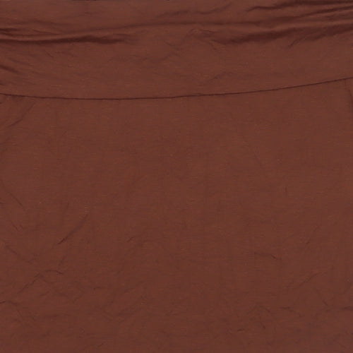 Marks and Spencer Womens Brown Viscose Basic T-Shirt Size 20 Off the Shoulder