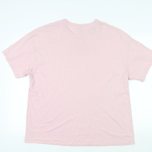 Divided by H&M Womens Pink Cotton Basic T-Shirt Size L Crew Neck - UCLA