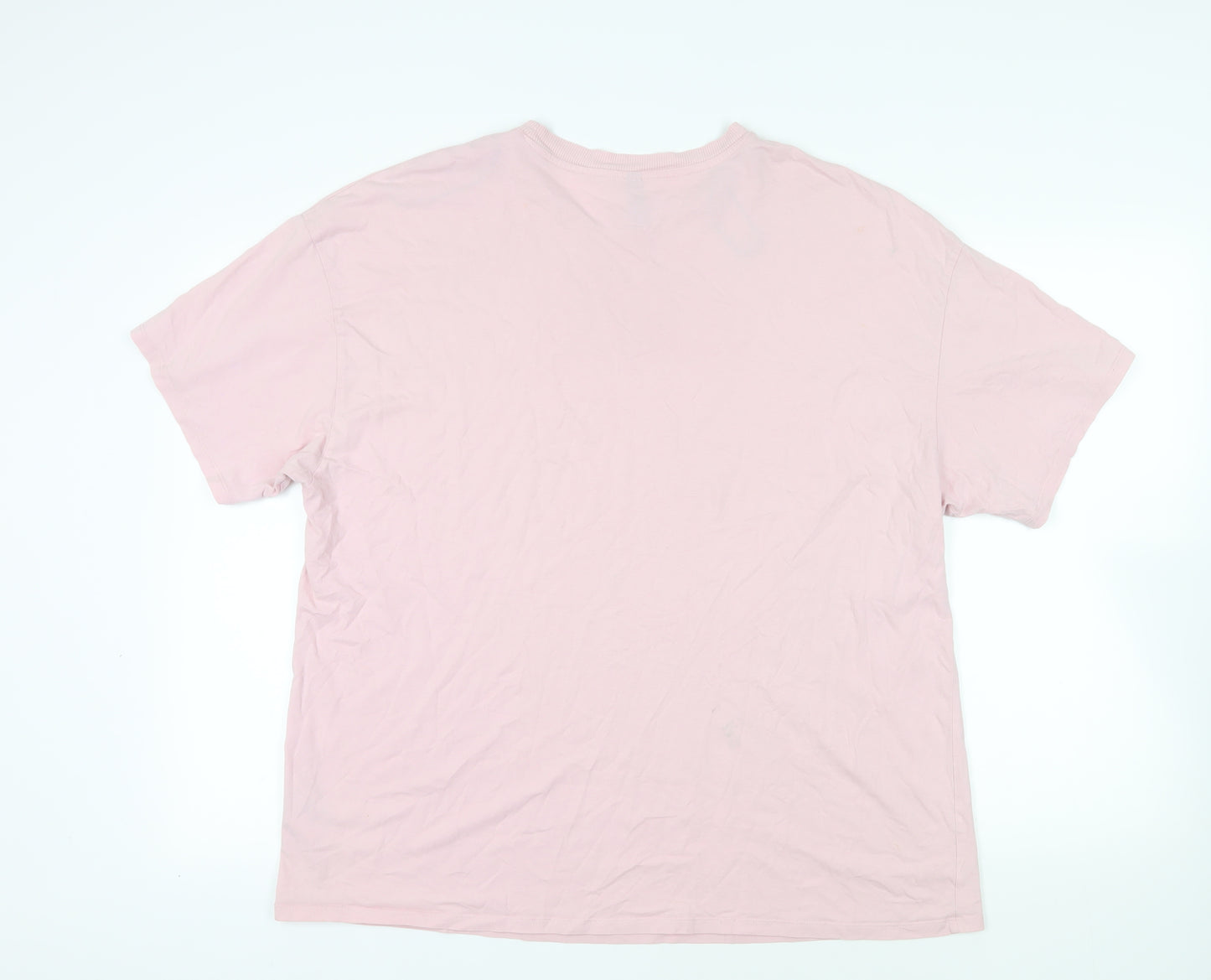 Divided by H&M Womens Pink Cotton Basic T-Shirt Size L Crew Neck - UCLA