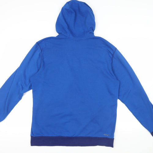 adidas Mens Blue Polyester Full Zip Hoodie Size L - Logo Pockets