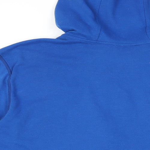 adidas Mens Blue Polyester Full Zip Hoodie Size L - Logo Pockets