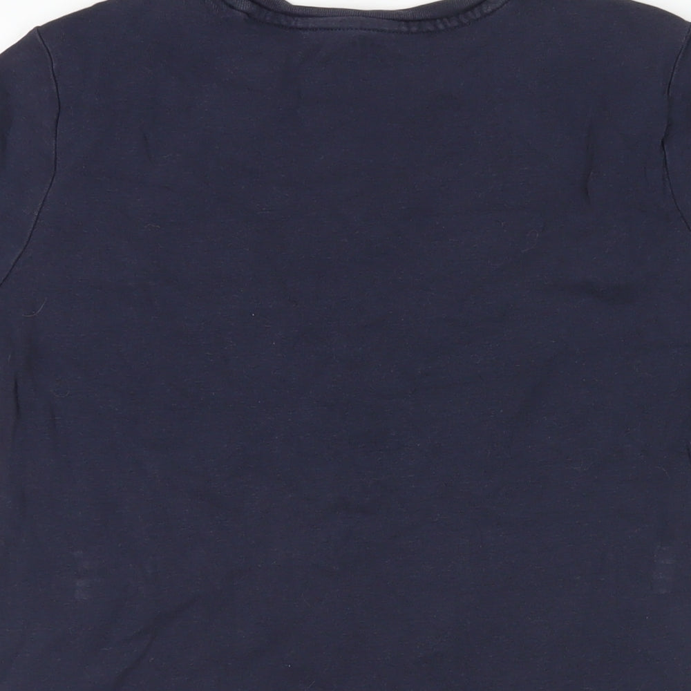 John Lewis Womens Blue Cotton Basic T-Shirt Size 10 Crew Neck