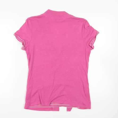 Maine New England Womens Pink Striped Cotton Basic T-Shirt Size 16 V-Neck - Layered