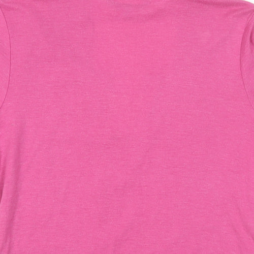 Maine New England Womens Pink Striped Cotton Basic T-Shirt Size 16 V-Neck - Layered