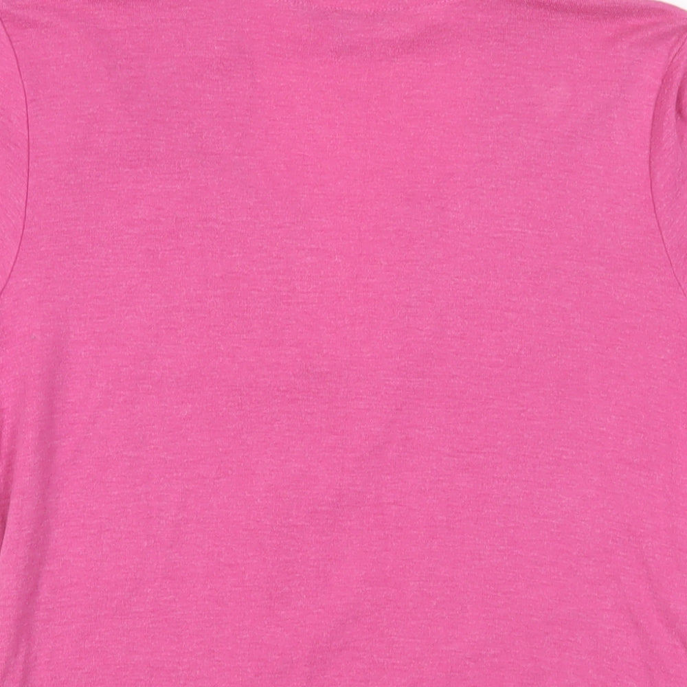 Maine New England Womens Pink Striped Cotton Basic T-Shirt Size 16 V-Neck - Layered