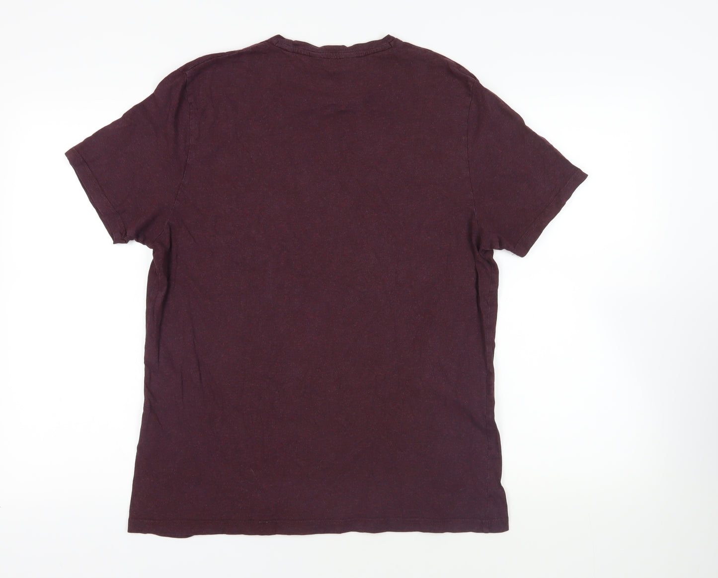 Ben Sherman Mens Purple Cotton T-Shirt Size M Crew Neck - Pocket Detail