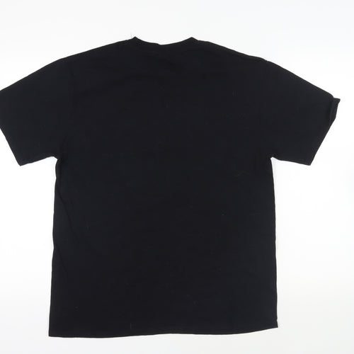 Gildan Mens Black Cotton T-Shirt Size L Crew Neck - Death Side Series