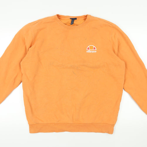 ellesse Womens Orange Cotton Pullover Sweatshirt Size XL Pullover - Logo