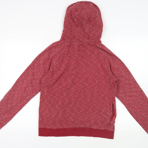 Volcom Womens Red Striped Cotton Pullover Hoodie Size M Pullover - Pockets