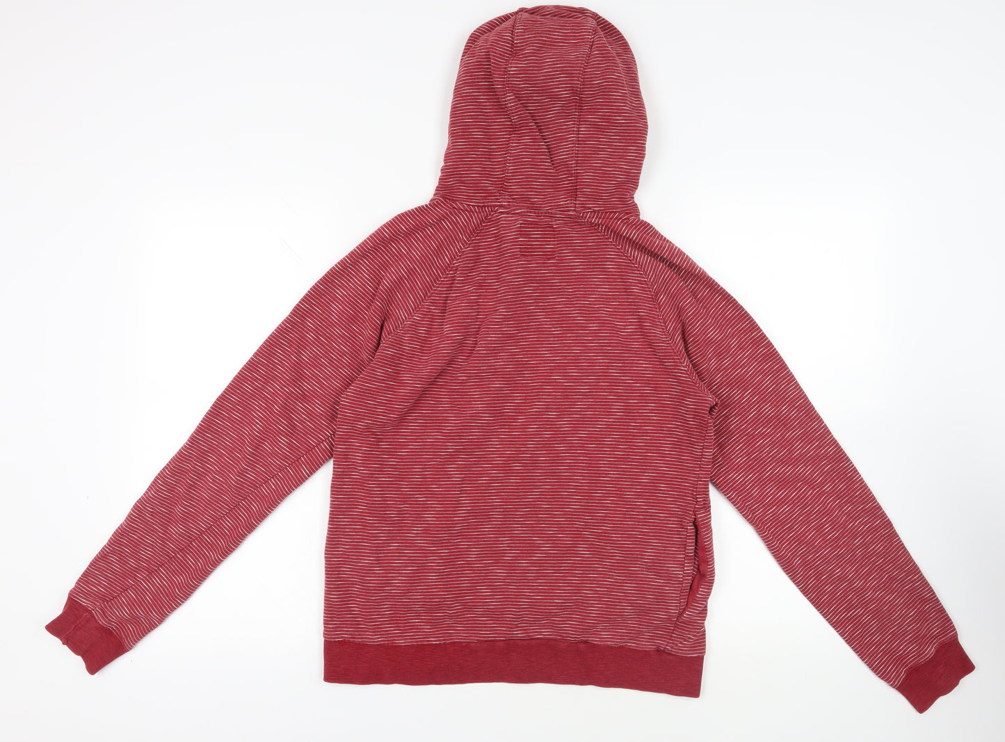 Volcom Womens Red Striped Cotton Pullover Hoodie Size M Pullover - Pockets