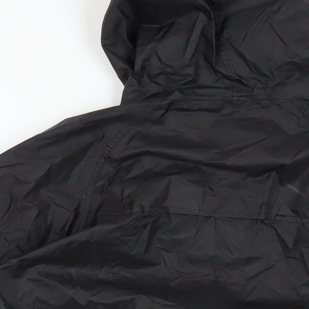 Regatta Boys Black Rain Coat Coat Size 9-10 Years Zip - Hooded Waterproof Lightweight