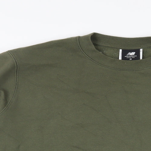 New Balance Mens Green Cotton Pullover Sweatshirt Size M - Logo