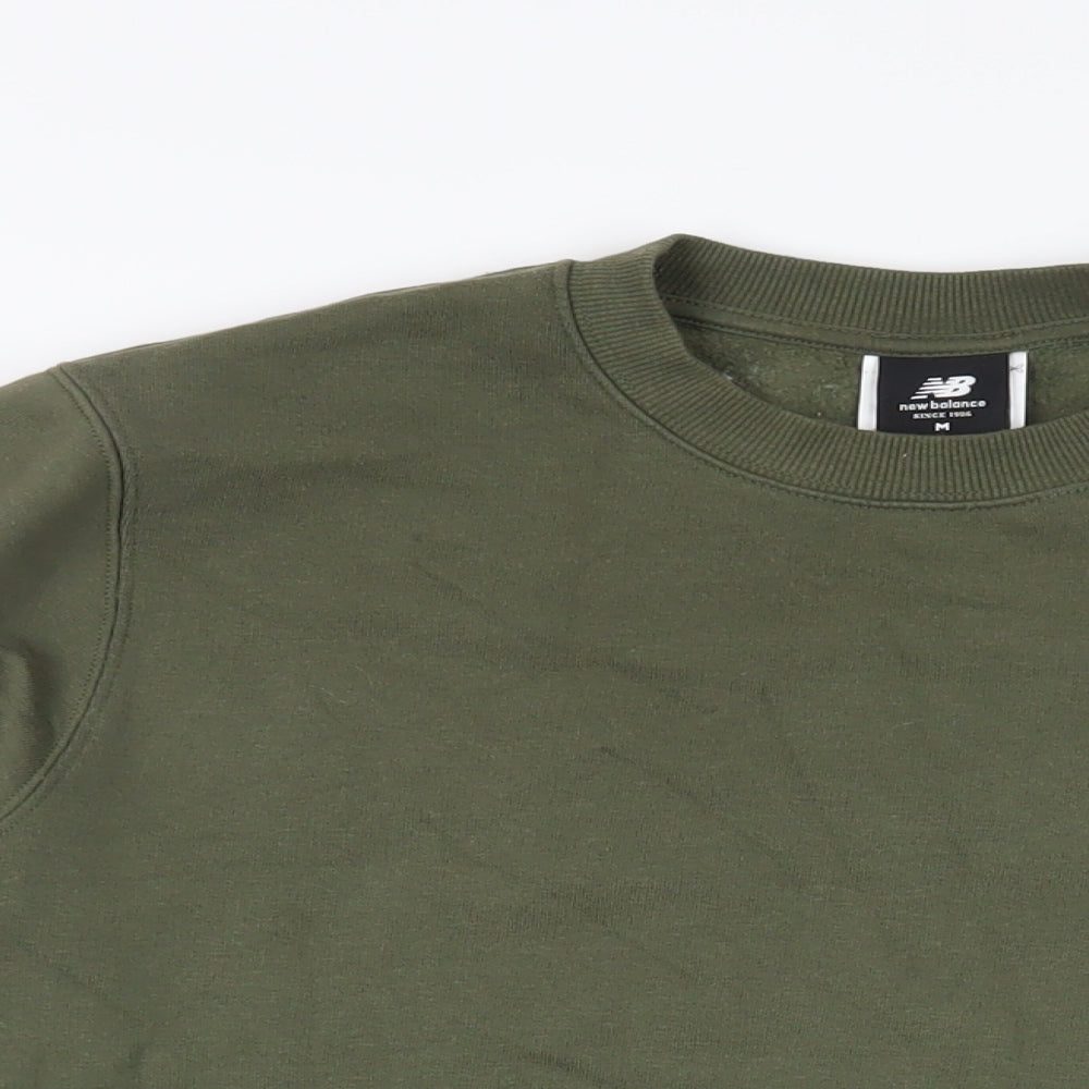 New Balance Mens Green Cotton Pullover Sweatshirt Size M - Logo