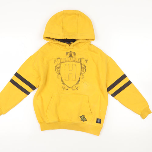 Marks and Spencer Girls Yellow Cotton Pullover Hoodie Size 8-9 Years Pullover - Harry Potter Hufflepuff