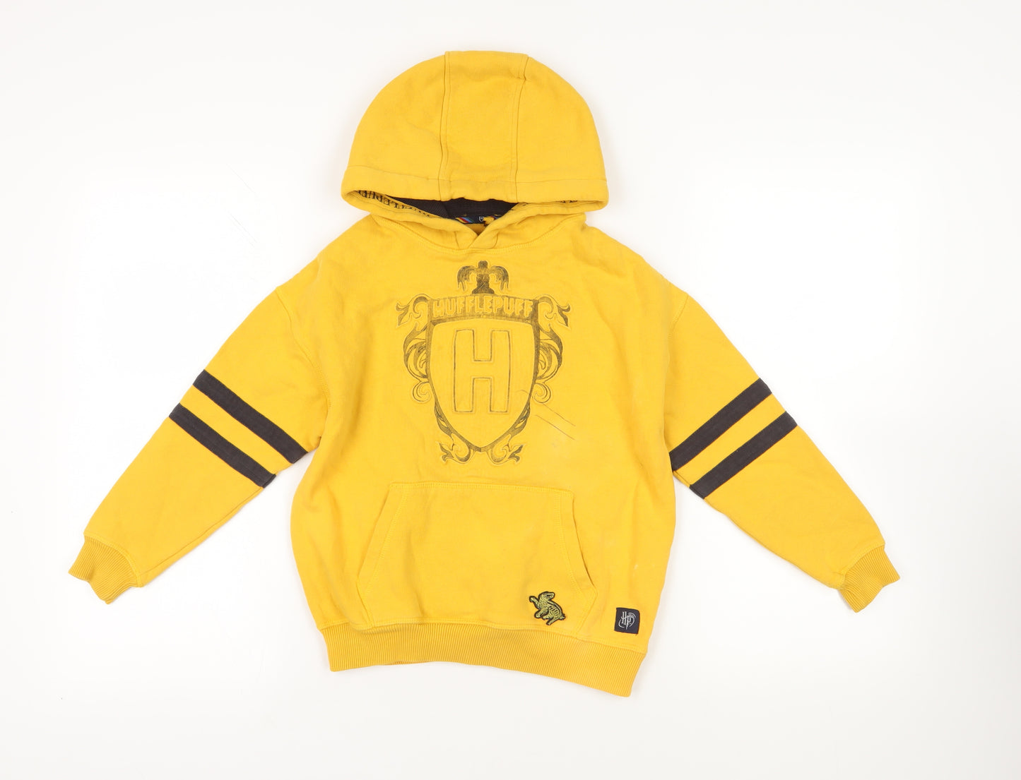 Marks and Spencer Girls Yellow Cotton Pullover Hoodie Size 8-9 Years Pullover - Harry Potter Hufflepuff