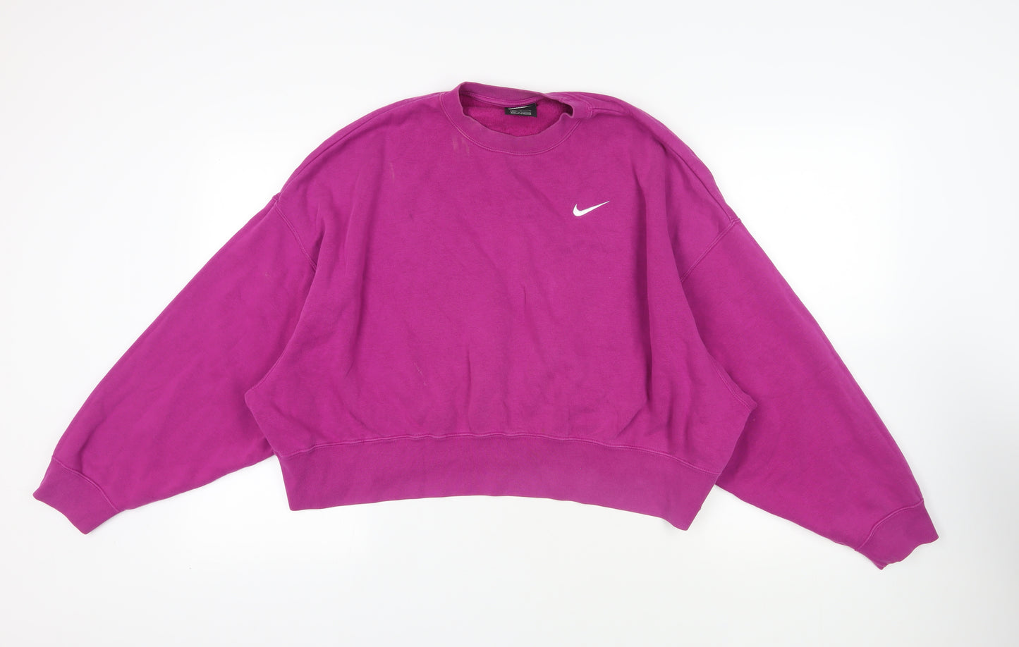 Nike Womens Purple Cotton Pullover Sweatshirt Size M Pullover - Logo