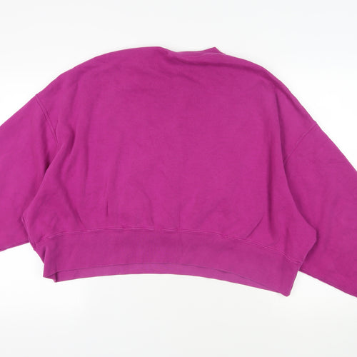 Nike Womens Purple Cotton Pullover Sweatshirt Size M Pullover - Logo