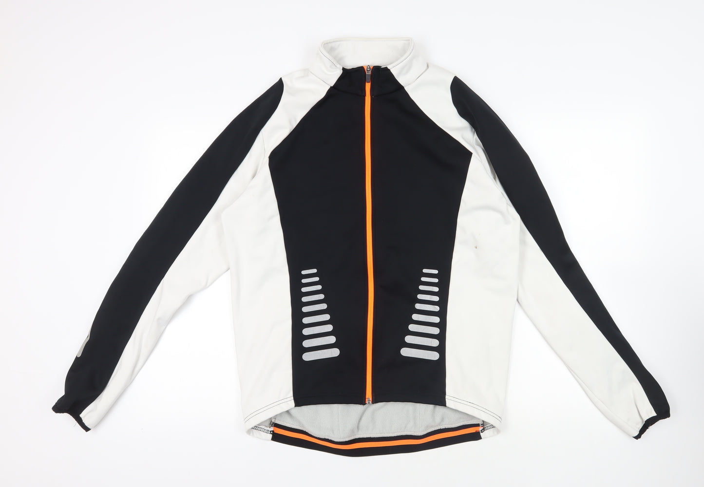 Crane Mens Black Jacket Size L Zip - Cycling Jacket Zipped Pockets Logo