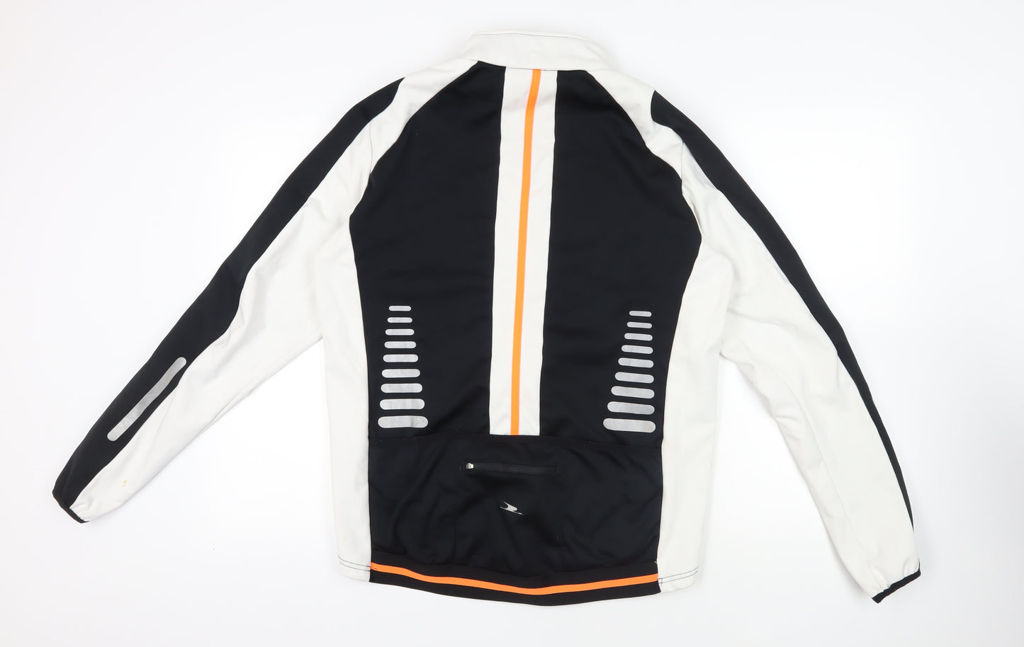 Crane Mens Black Jacket Size L Zip - Cycling Jacket Zipped Pockets Logo