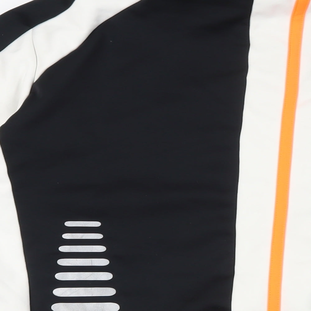 Crane Mens Black Jacket Size L Zip - Cycling Jacket Zipped Pockets Logo