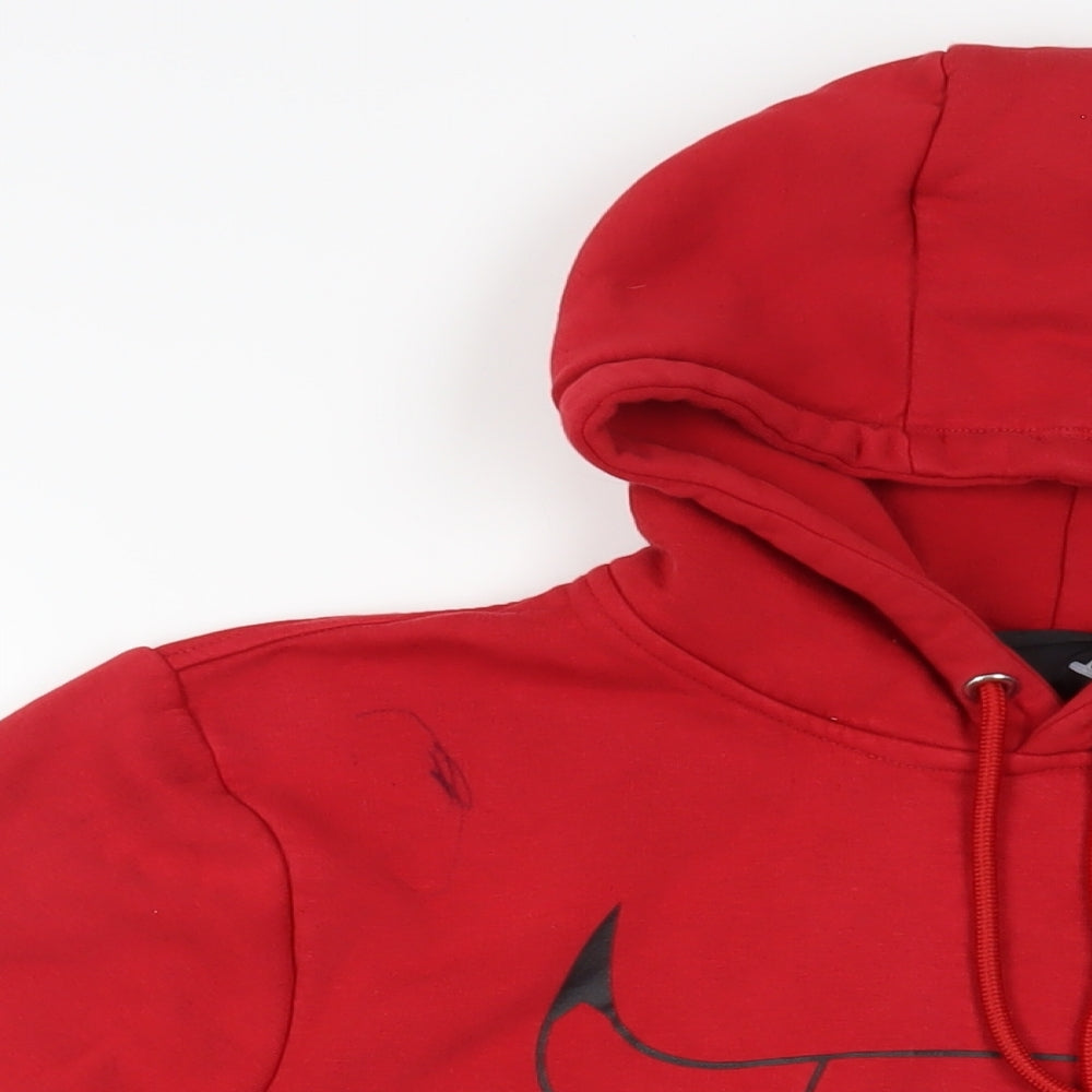 NBA Mens Red Cotton Pullover Hoodie Size M - Chicago Bulls