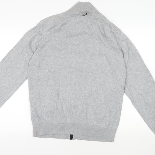 Duck and Cover Mens Grey Cotton Full Zip Sweatshirt Size XL - Logo Pockets