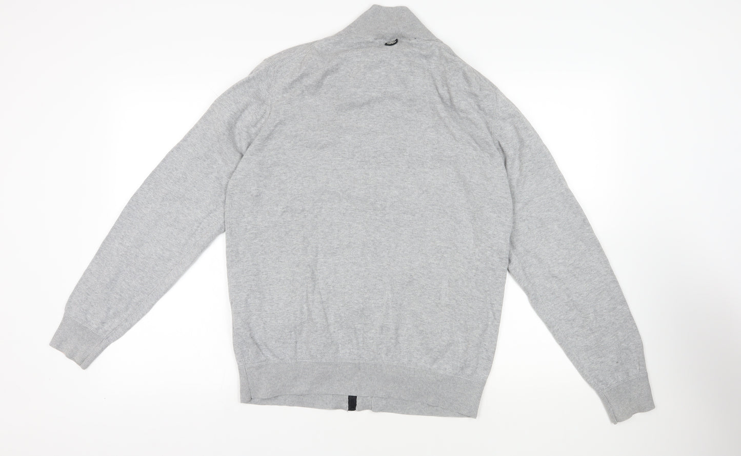 Duck and Cover Mens Grey Cotton Full Zip Sweatshirt Size XL - Logo Pockets