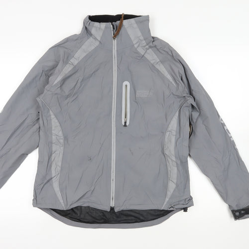 Altura Womens Grey Windbreaker Jacket Size 12 Zip - Logo Zipped Pockets Technical
